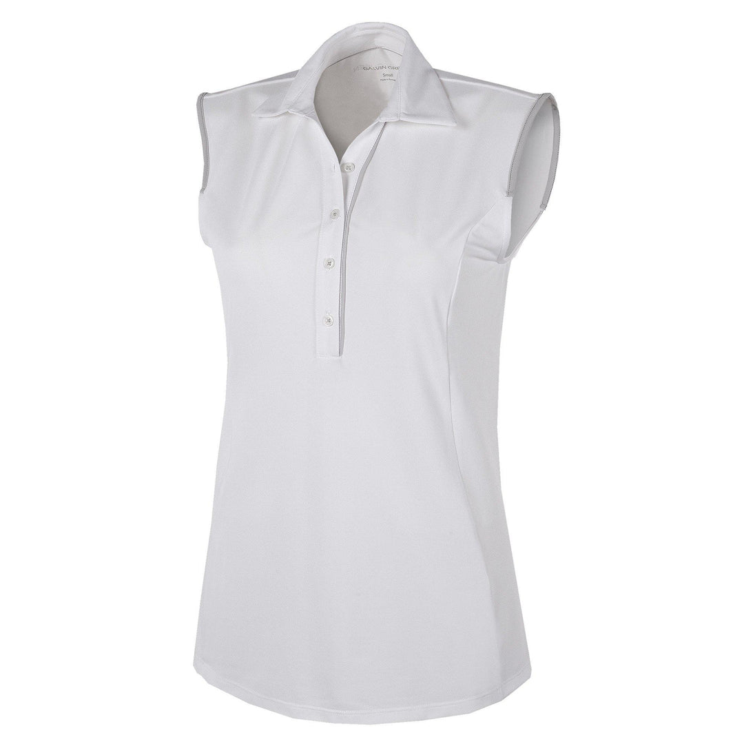 Mila is a Breathable sleeveless golf shirt for Women in the color White(0)