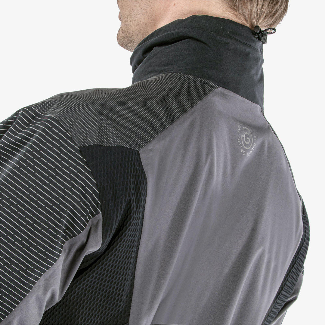 Alister is a Waterproof golf jacket for Men in the color Forged Iron/Black (5)