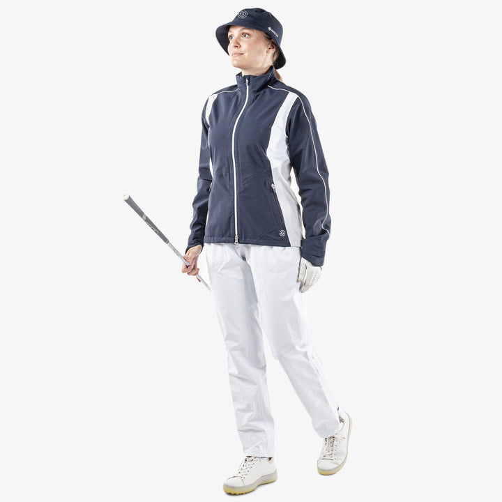 Ally is a Waterproof golf jacket for Women in the color Navy/Cool Grey/White(2)
