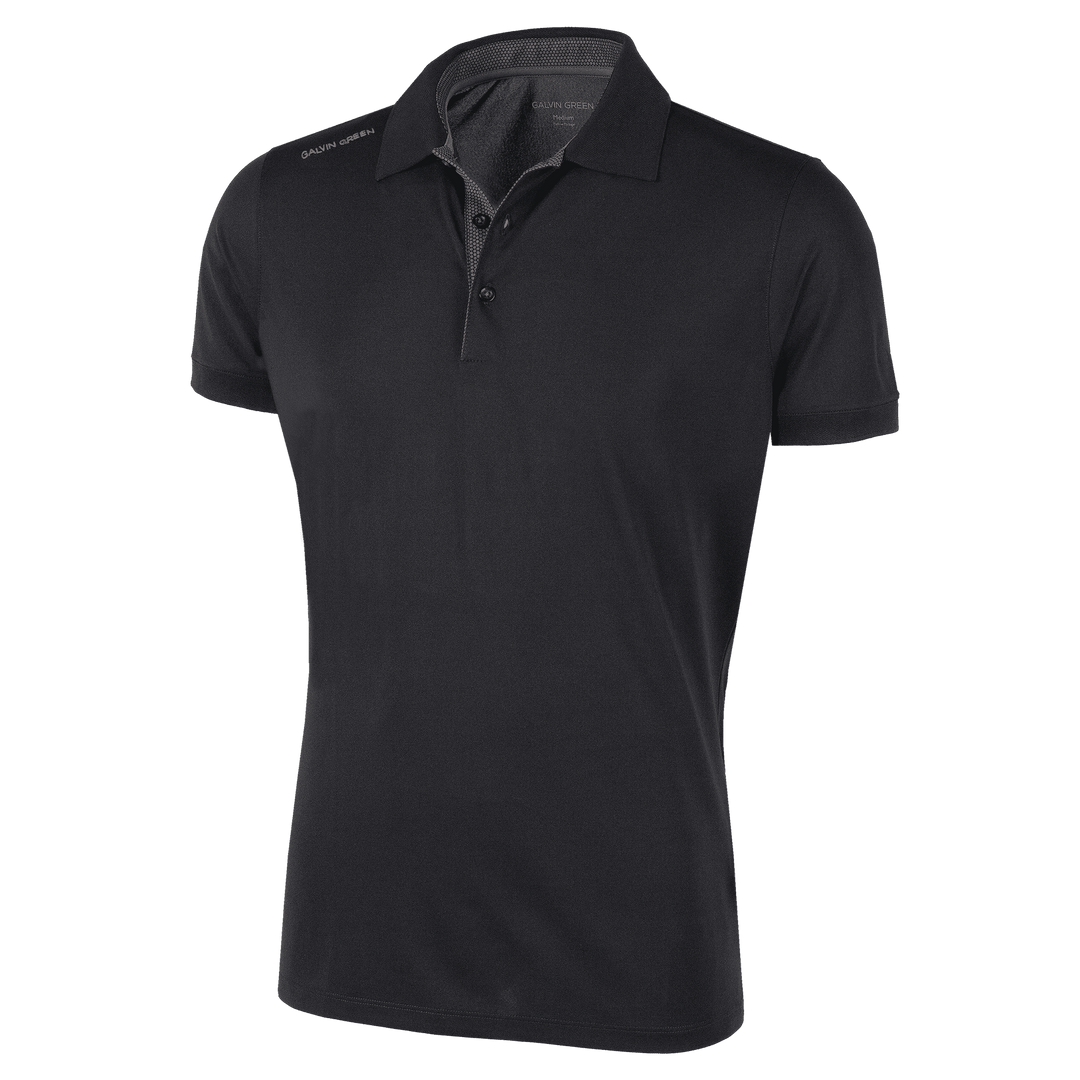 Max is a Breathable short sleeve golf shirt for Men in the color Black(1)