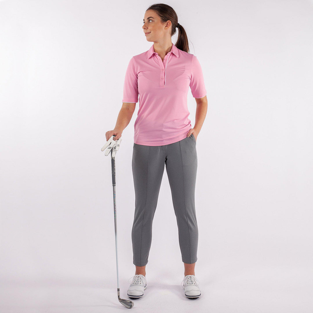 Marissa is a Breathable short sleeve golf shirt for Women in the color Amazing Pink(2)