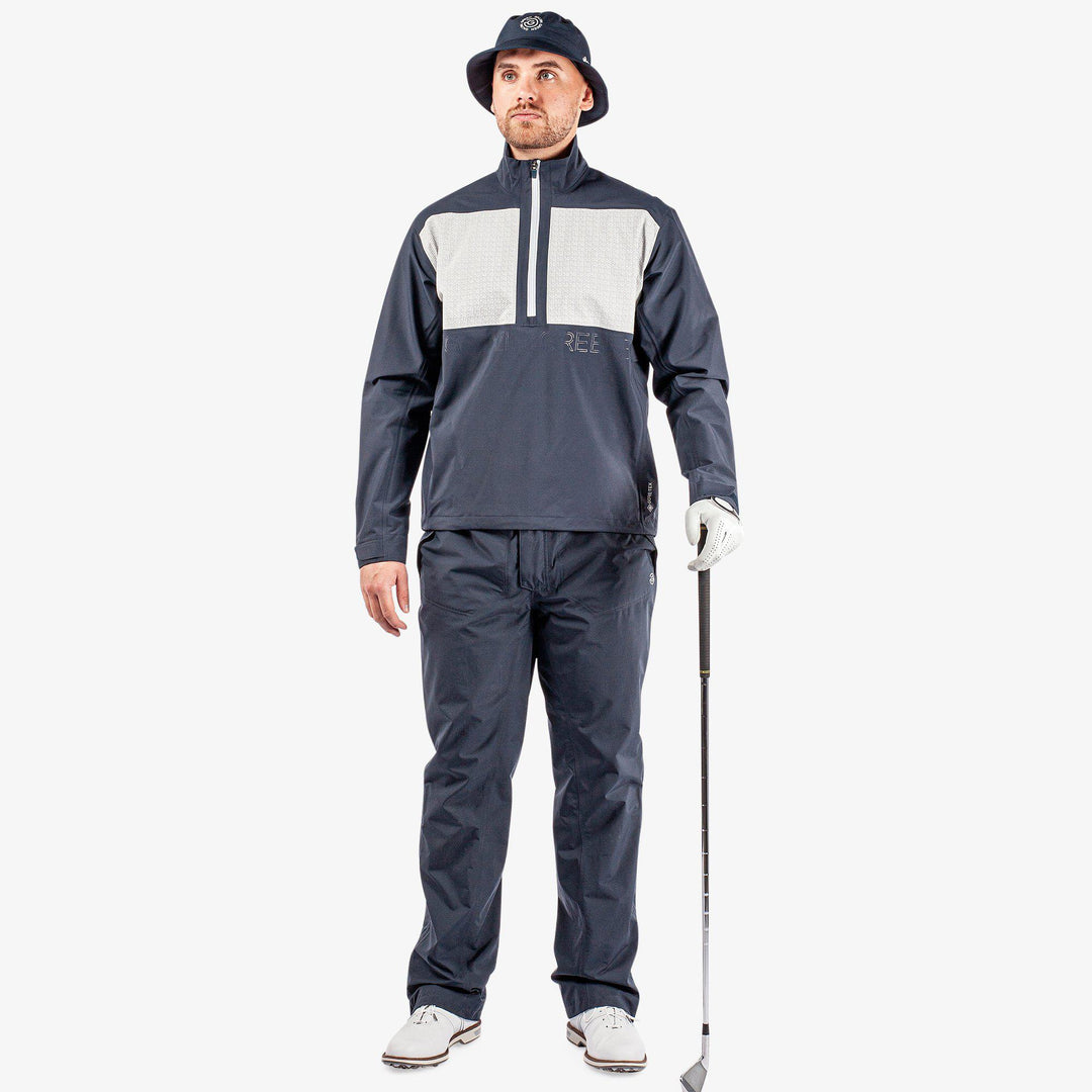 Ashford is a Waterproof golf jacket for Men in the color Navy/Cool Grey/White(2)