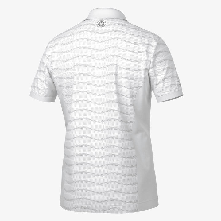 Merlin is a Breathable short sleeve golf shirt for Men in the color White/Cool Grey(7)