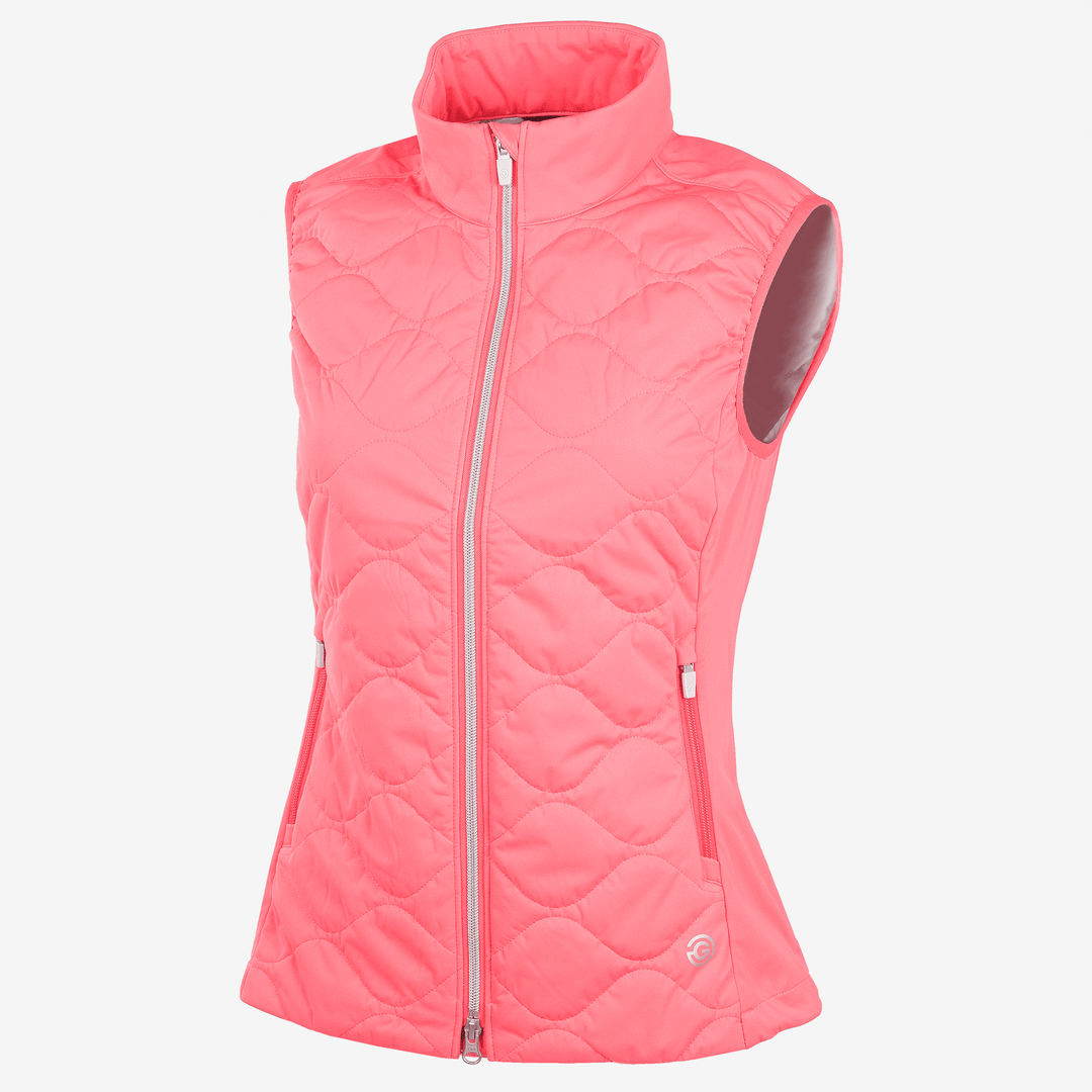 Lucille is a Windproof and water repellent golf vest for Women in the color Camelia Rose(0)