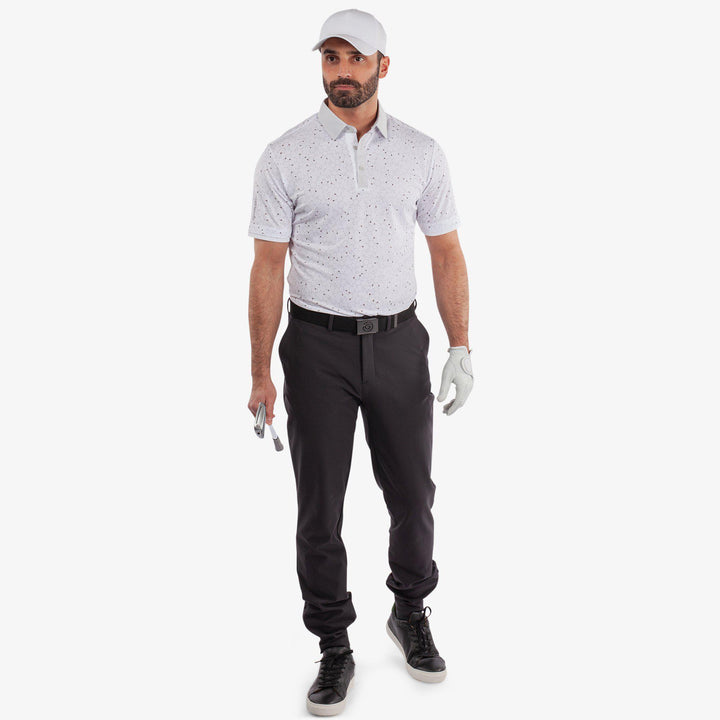 Mannix is a Breathable short sleeve golf shirt for Men in the color White/Cool Grey(2)