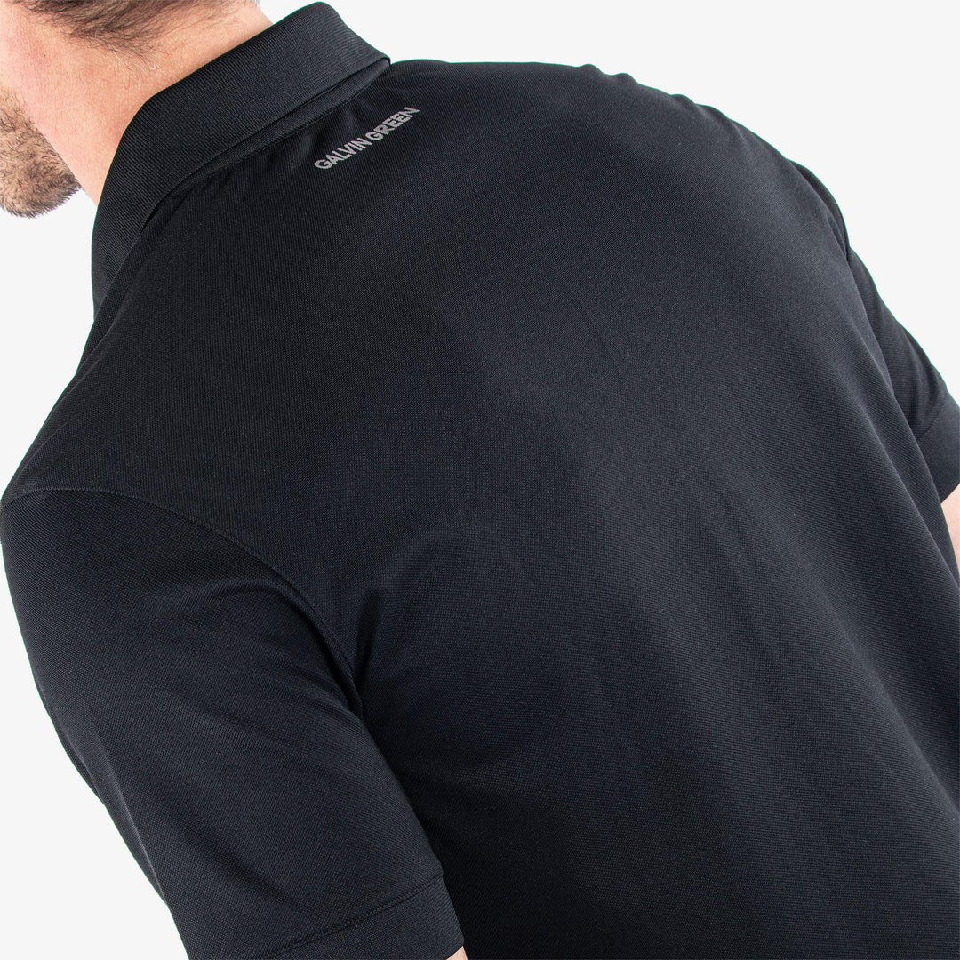 Maximilian is a Breathable short sleeve golf shirt for Men in the color Black(4)