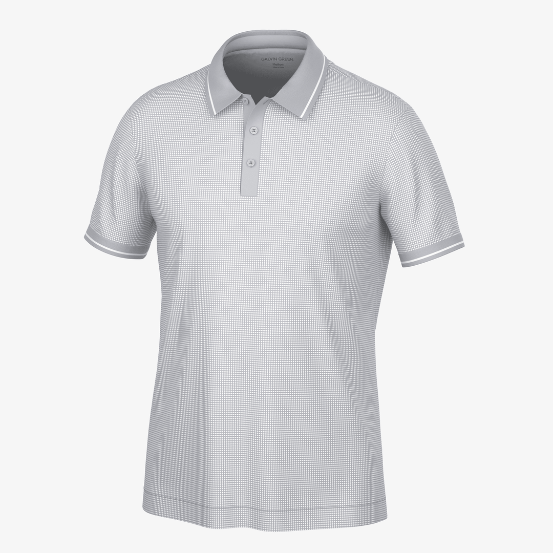 Miller is a Breathable short sleeve golf shirt for Men in the color White/Cool Grey(0)