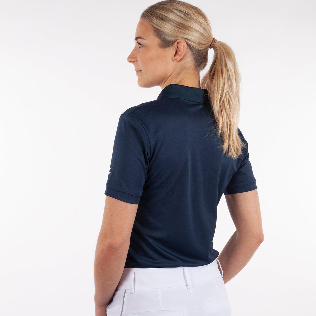 Mireya is a Breathable short sleeve golf shirt for Women in the color Navy(4)