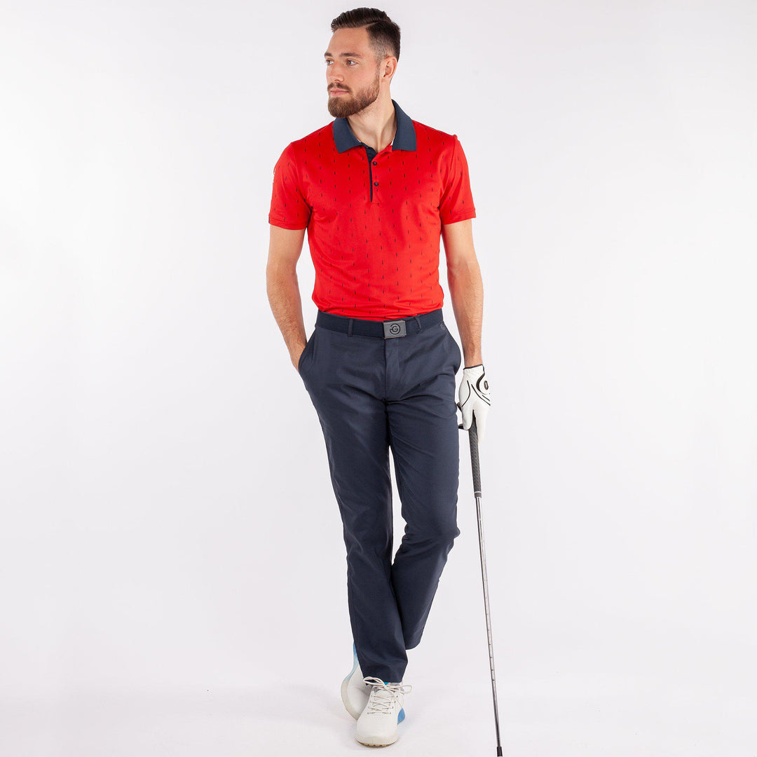 Mayson is a Breathable short sleeve golf shirt for Men in the color Red(2)