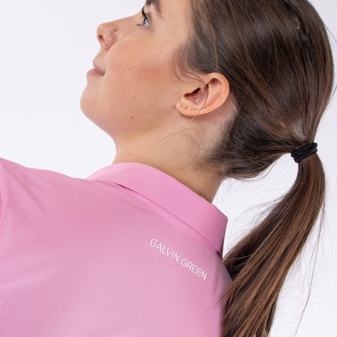 Marissa is a Breathable short sleeve golf shirt for Women in the color Amazing Pink(7)