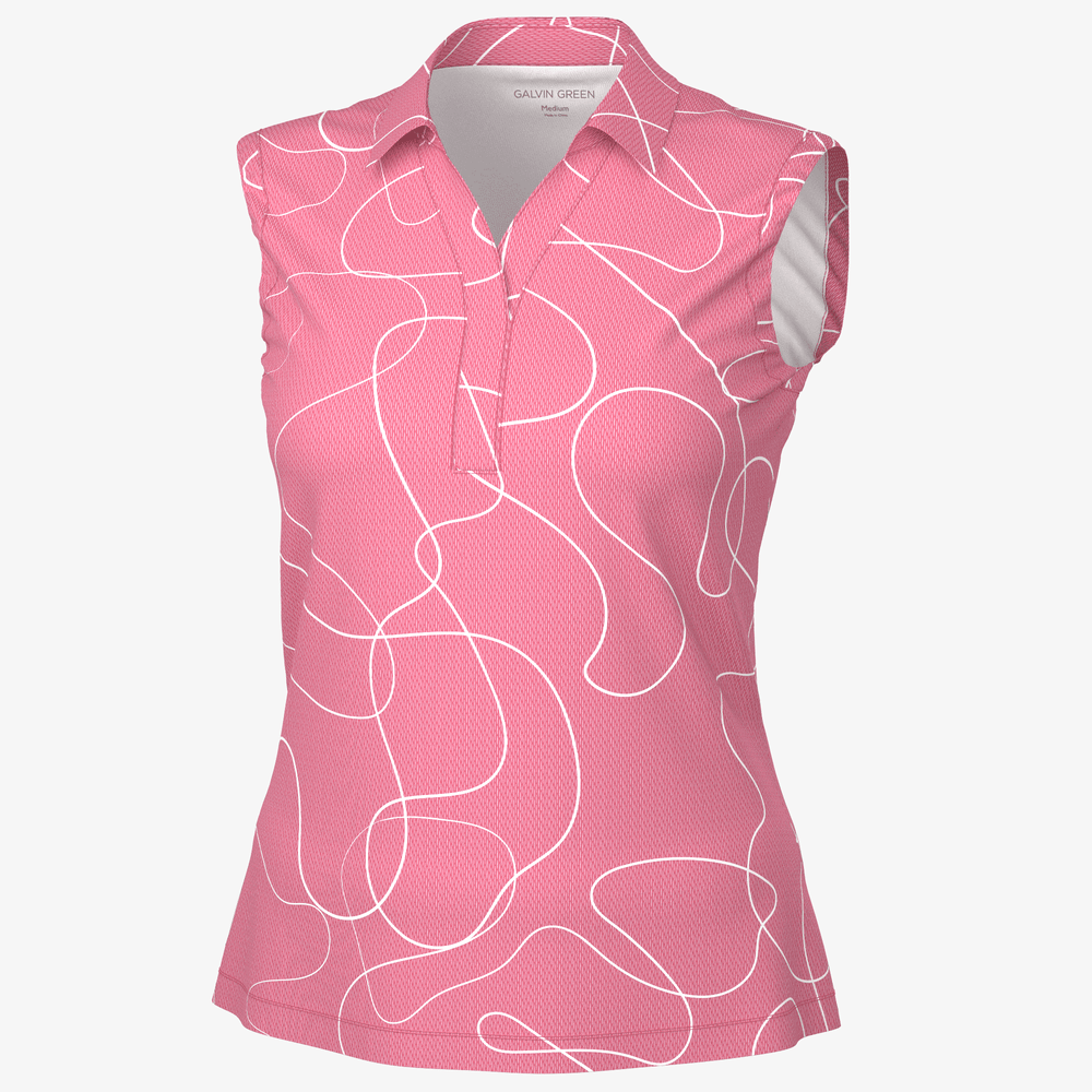 Margie is a BREATHABLE SLEEVELESS GOLF SHIRT for Women in the color Camelia Rose/White(0)