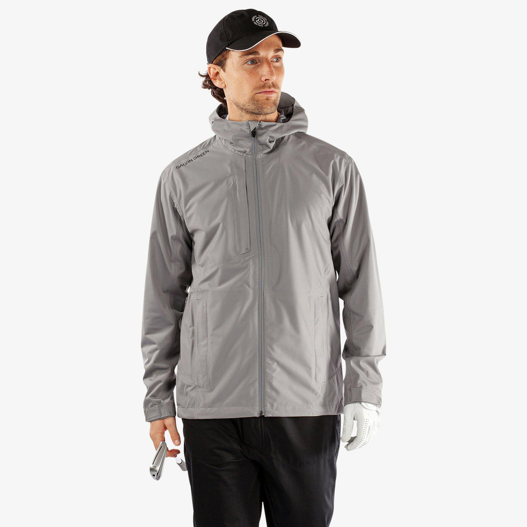 Amos is a Waterproof golf jacket for Men in the color Sharkskin(1)