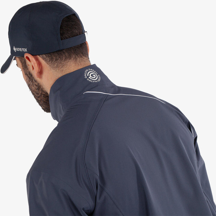 Ames is a Waterproof golf jacket for Men in the color Navy/White(6)