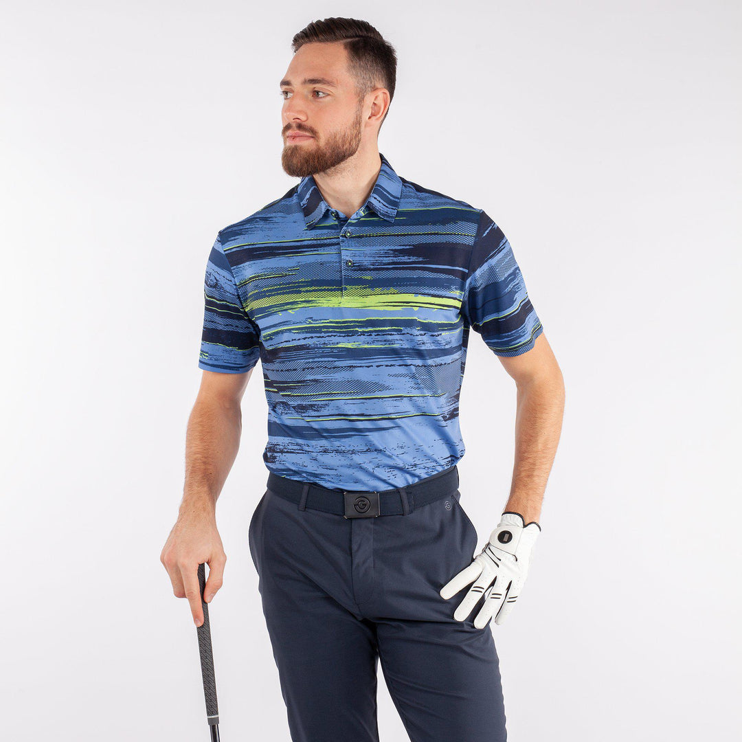 Mathew is a Breathable short sleeve golf shirt for Men in the color Navy(1)
