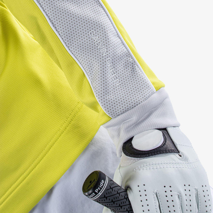 Daxton is a Insulating golf mid layer for Men in the color Sunny Lime/Cool Grey/White(5)