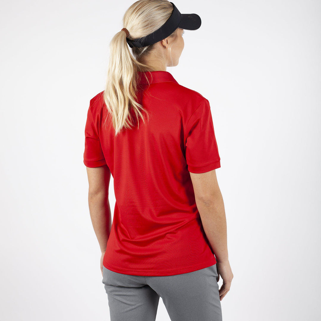 Mireya is a Breathable short sleeve golf shirt for Women in the color Red(3)