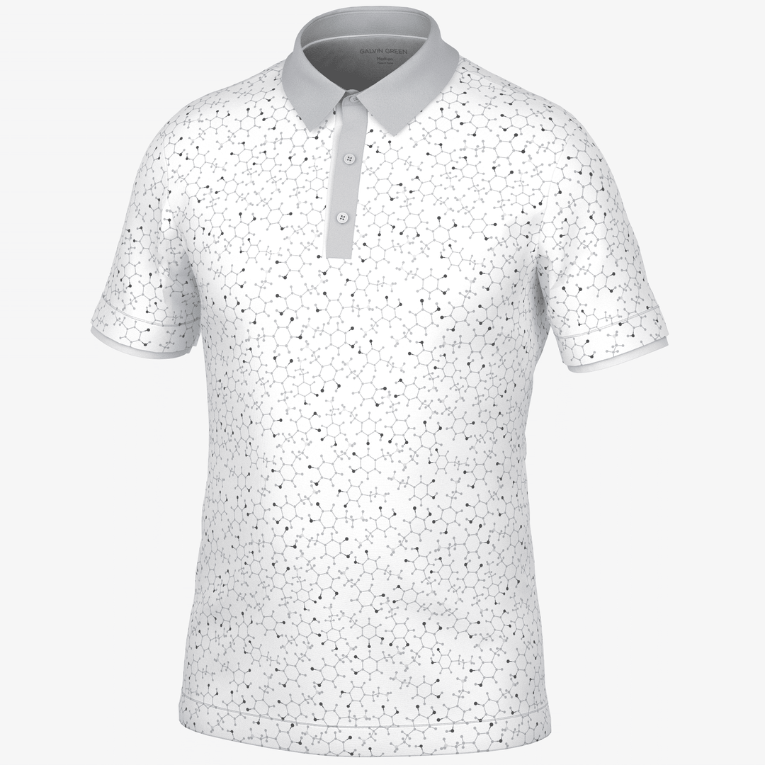 Mannix is a Breathable short sleeve golf shirt for Men in the color White/Cool Grey(0)