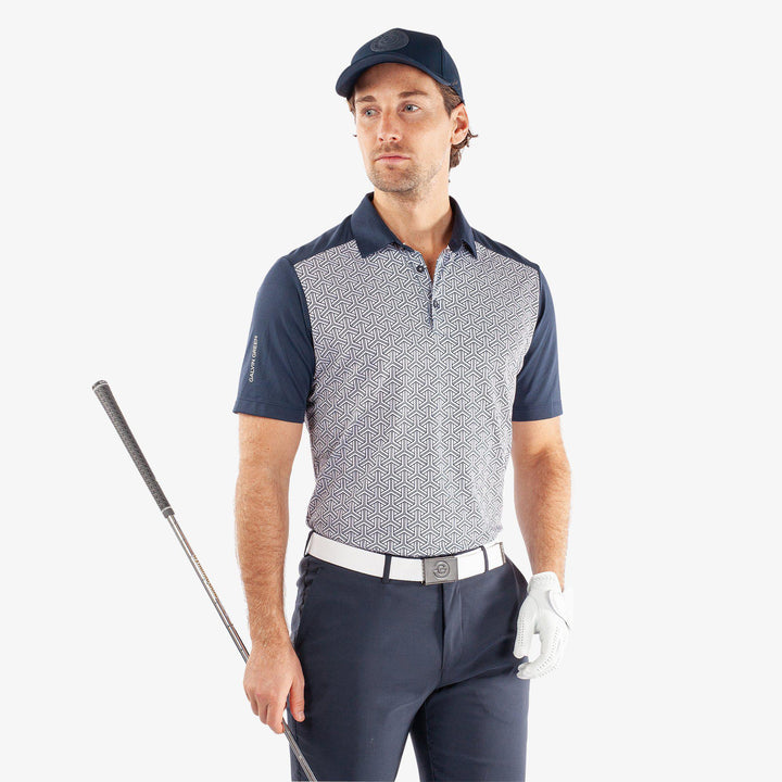 Mile is a Breathable short sleeve golf shirt for Men in the color Navy/Cool Grey(1)