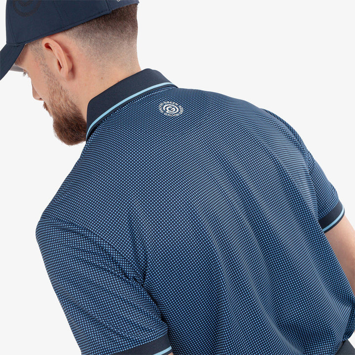 Miller is a Breathable short sleeve golf shirt for Men in the color Alaskan Blue/Navy(4)