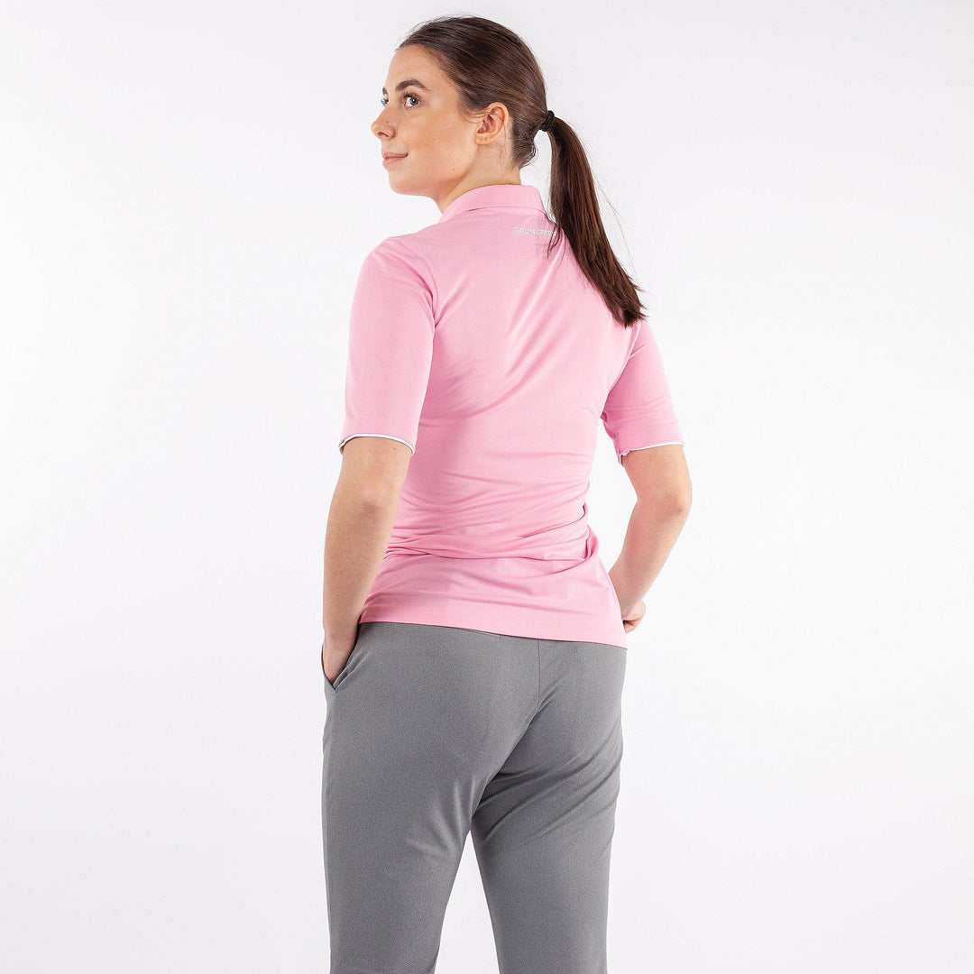 Marissa is a Breathable short sleeve golf shirt for Women in the color Amazing Pink(3)