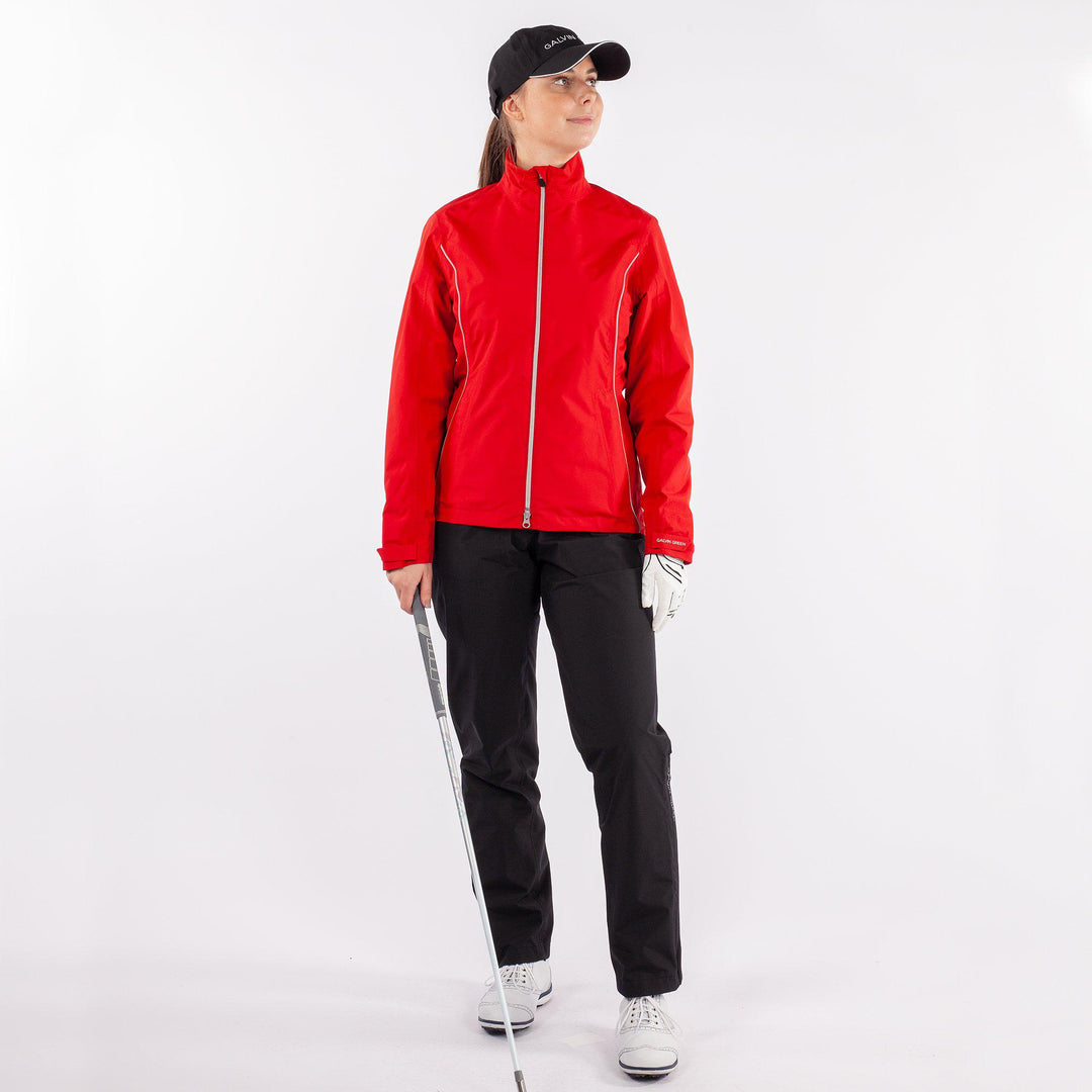 Anya is a Waterproof golf jacket for Women in the color Red(4)