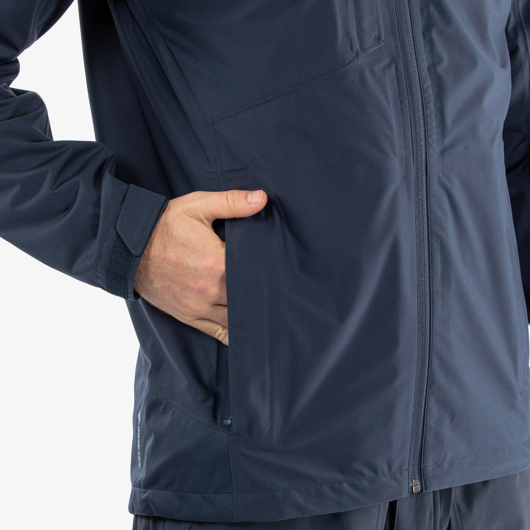 Amos is a Waterproof golf jacket for Men in the color Navy(5)