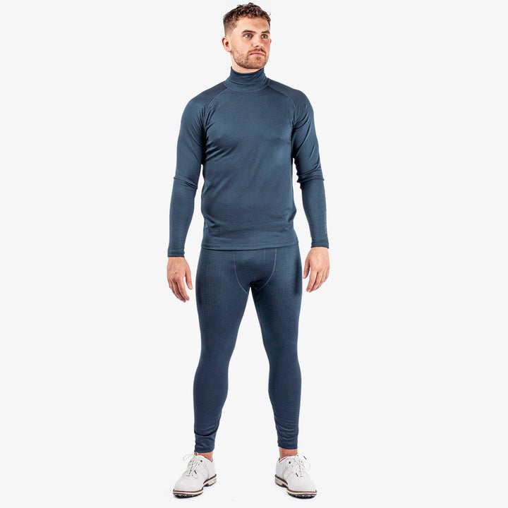 Elof is a Thermal base layer golf leggings for Men in the color Navy/Blue Bell(1)