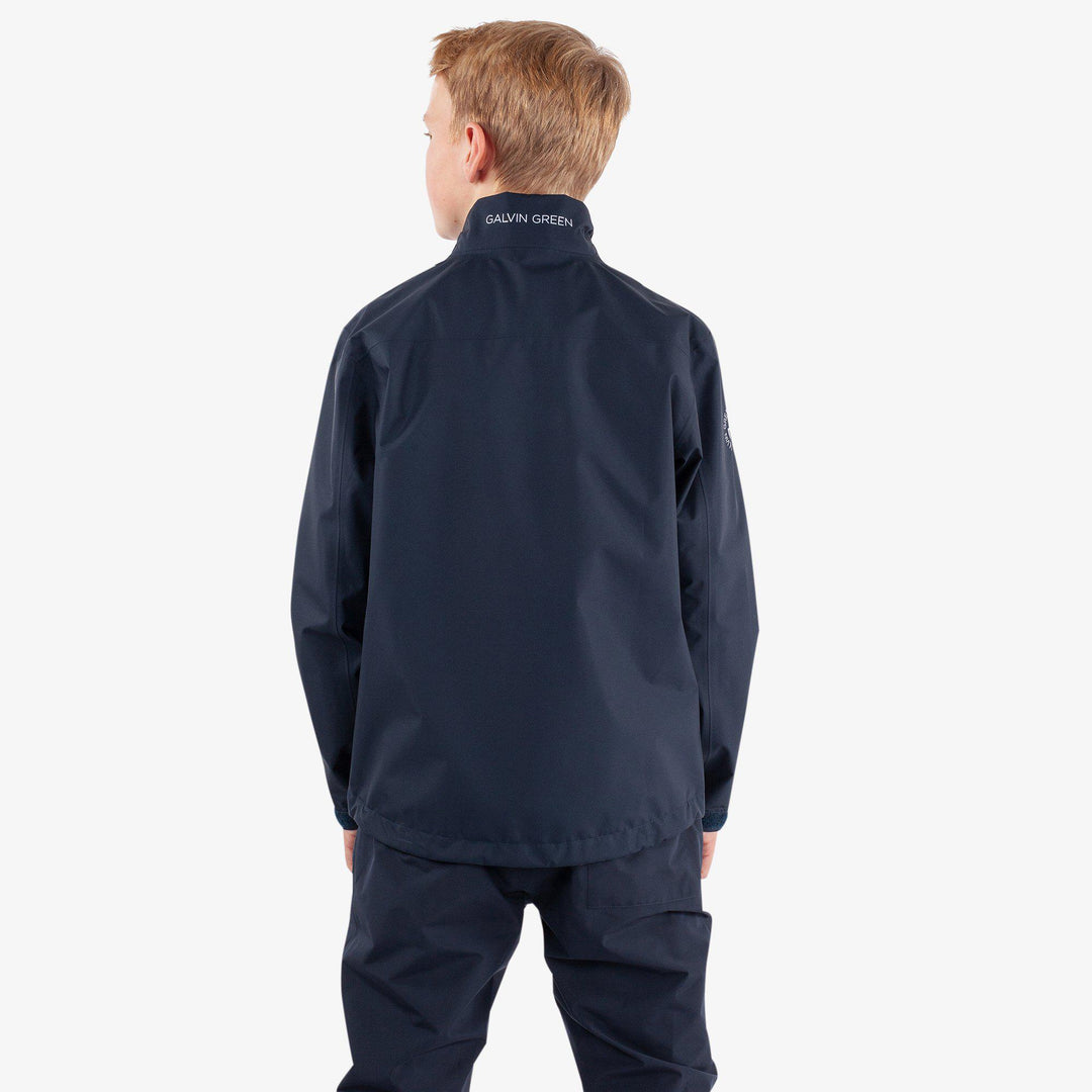 Robert is a Waterproof golf jacket for Juniors in the color Navy/White(5)