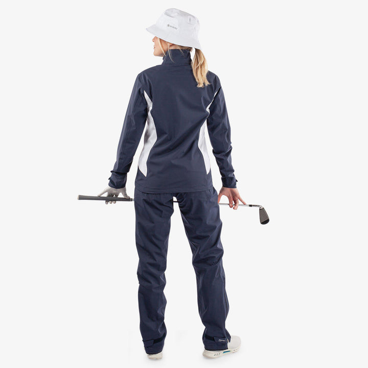 Amy is a Waterproof golf jacket for Women in the color Navy/White(7)