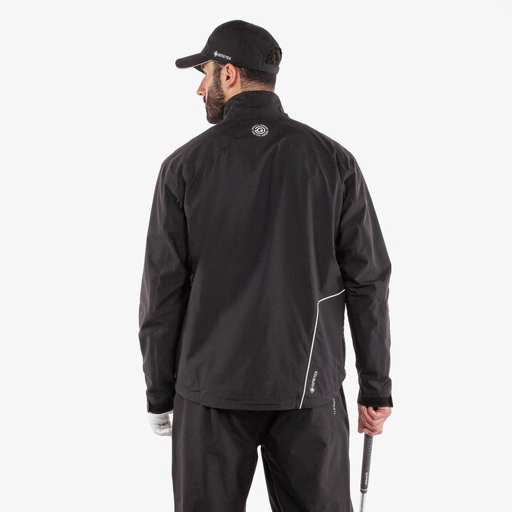 Axley is a Waterproof golf jacket for Men in the color Black/Sharkskin(5)