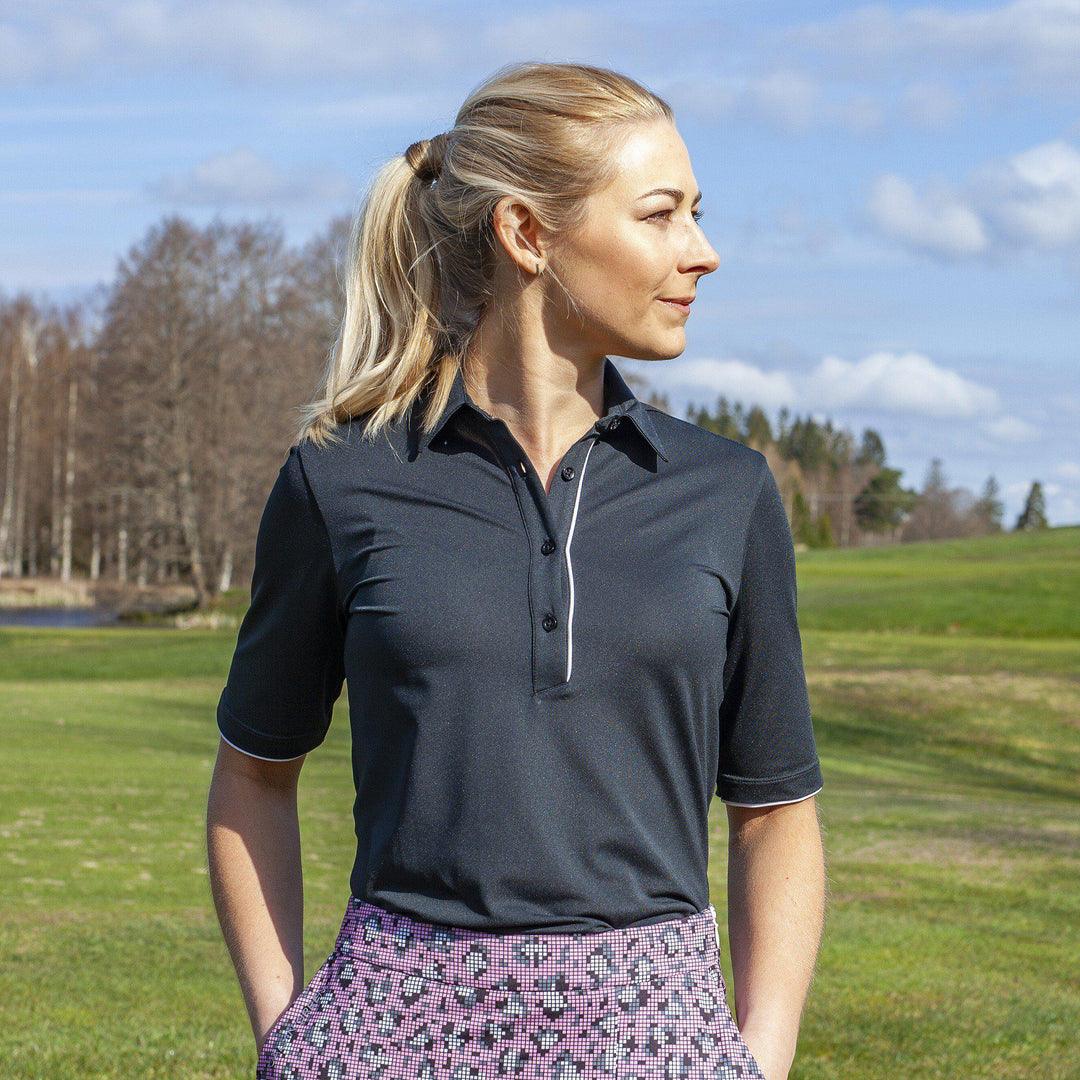 Marissa is a Breathable short sleeve golf shirt for Women in the color Navy(3)