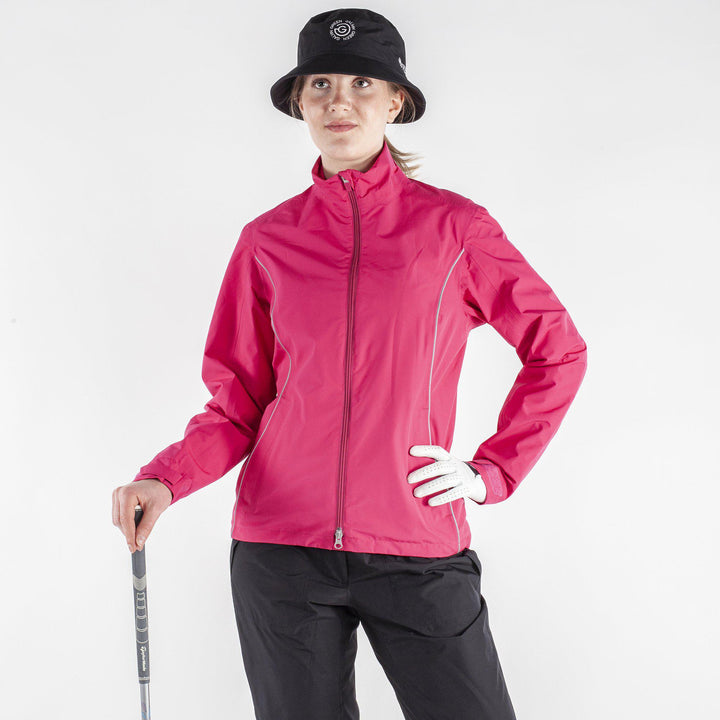 Anya is a Waterproof golf jacket for Women in the color Amazing Pink(1)