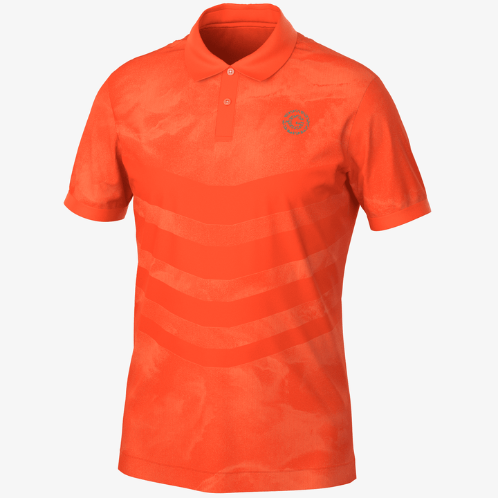 Mirza is a Breathable short sleeve golf shirt for Men in the color Orange(0)