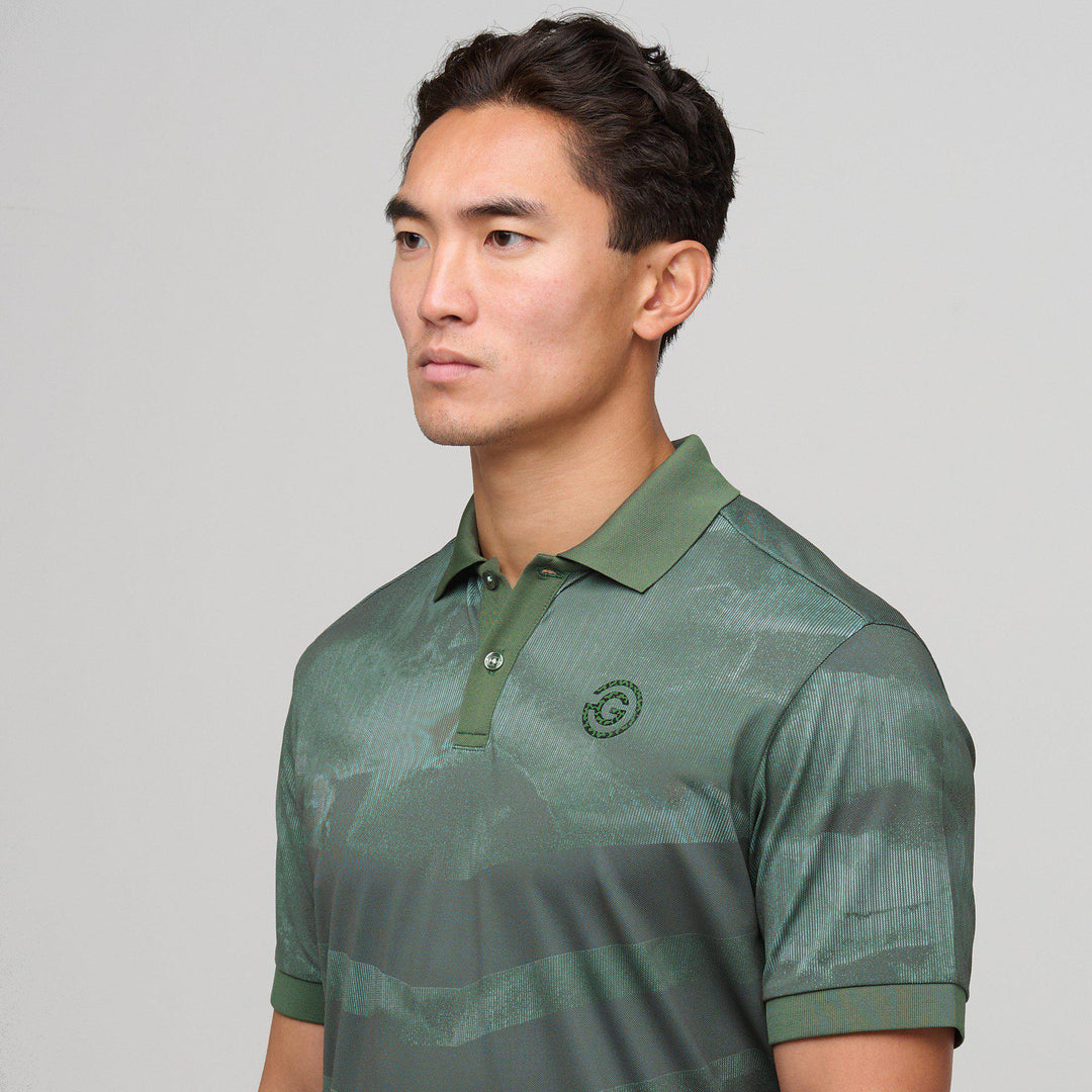 Mirza is a Breathable short sleeve golf shirt for Men in the color Duck Green(3)