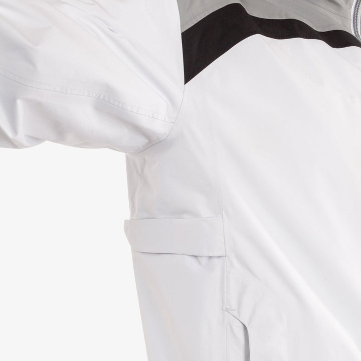 Anton is a Waterproof golf jacket for Men in the color White/Sharkskin(5)