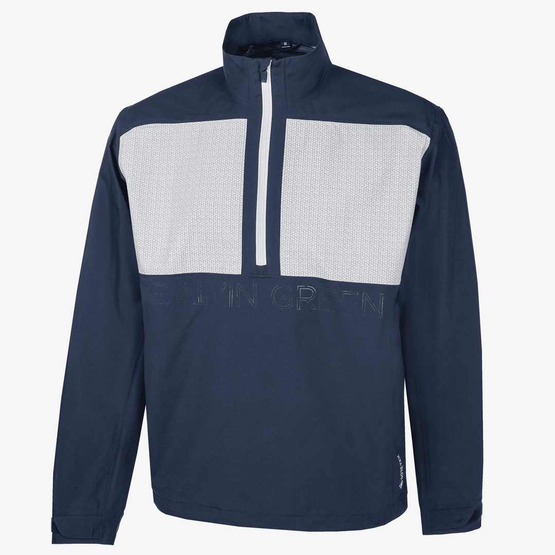 Ashford is a Waterproof golf jacket for Men in the color Navy/Cool Grey/White(0)
