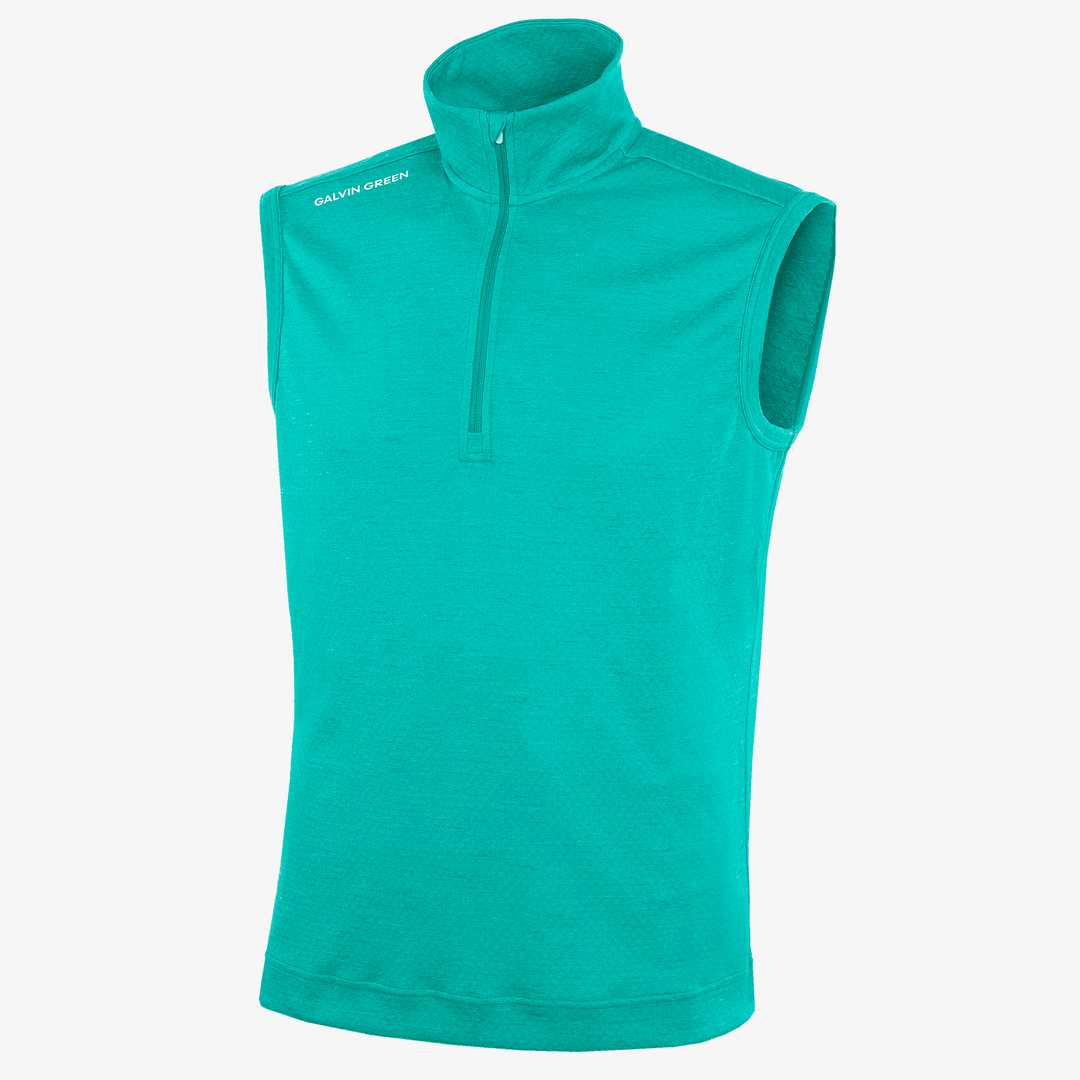 Del is a Insulating golf vest for Men in the color Atlantis Green Melange(0)