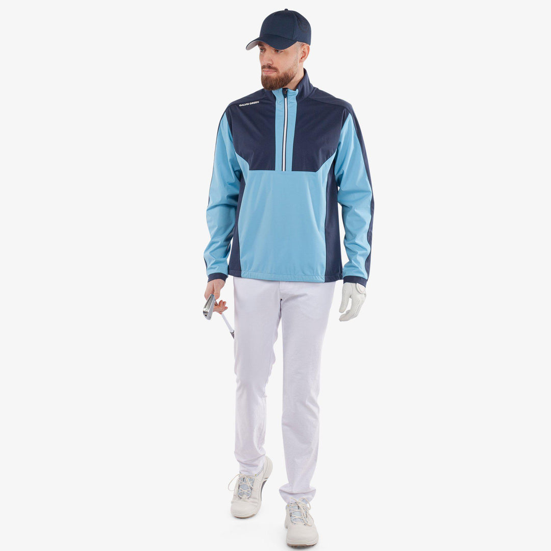 Lawrence is a Windproof and water repellent golf jacket for Men in the color Alaskan Blue/Navy(2)