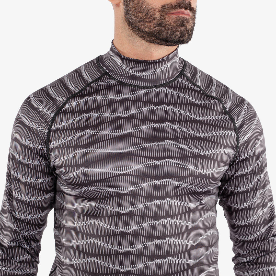 Emilio is a Thermal base layer golf top for Men in the color Black/Sharkskin(3)