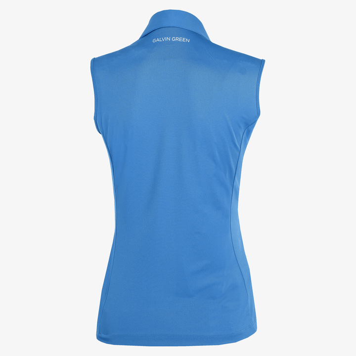 Meg is a Breathable short sleeve golf shirt for Women in the color Blue/White(8)