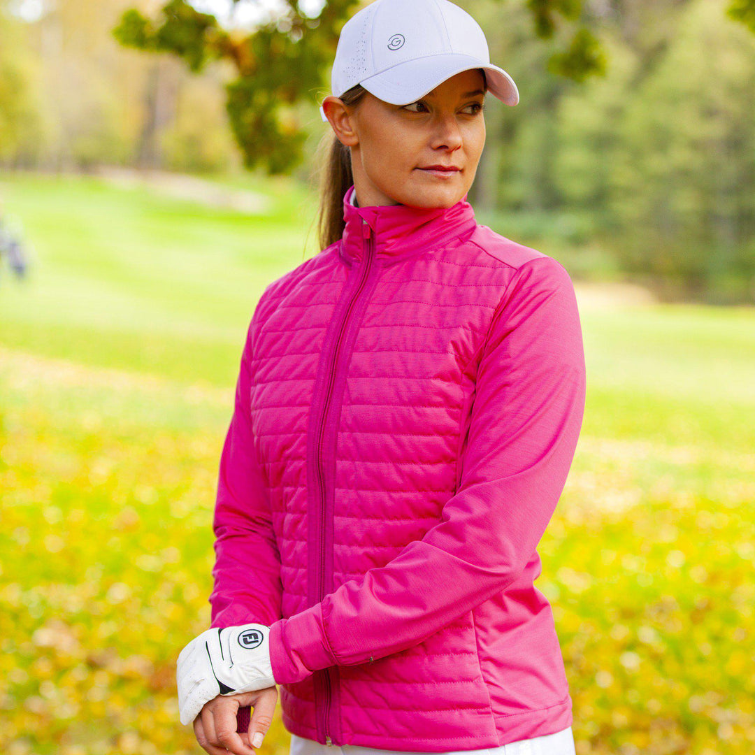 Lorene is a Windproof and water repellent golf jacket for Women in the color Sugar Coral(2)