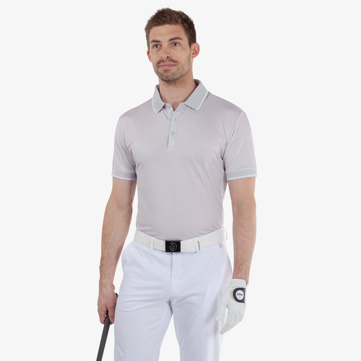 Miller is a Breathable short sleeve golf shirt for Men in the color White/Cool Grey(1)