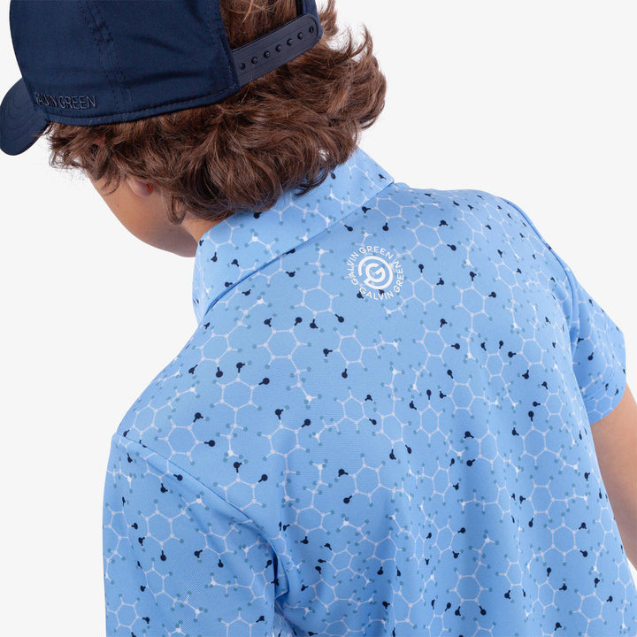 Rocco is a Breathable short sleeve golf shirt for Juniors in the color Alaskan Blue/Navy(5)