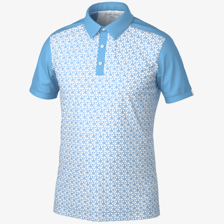 Mio is a Breathable short sleeve golf shirt for Men in the color Alaskan Blue(0)
