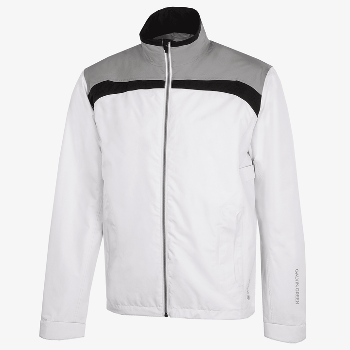 Anton is a Waterproof golf jacket for Men in the color White/Sharkskin(0)