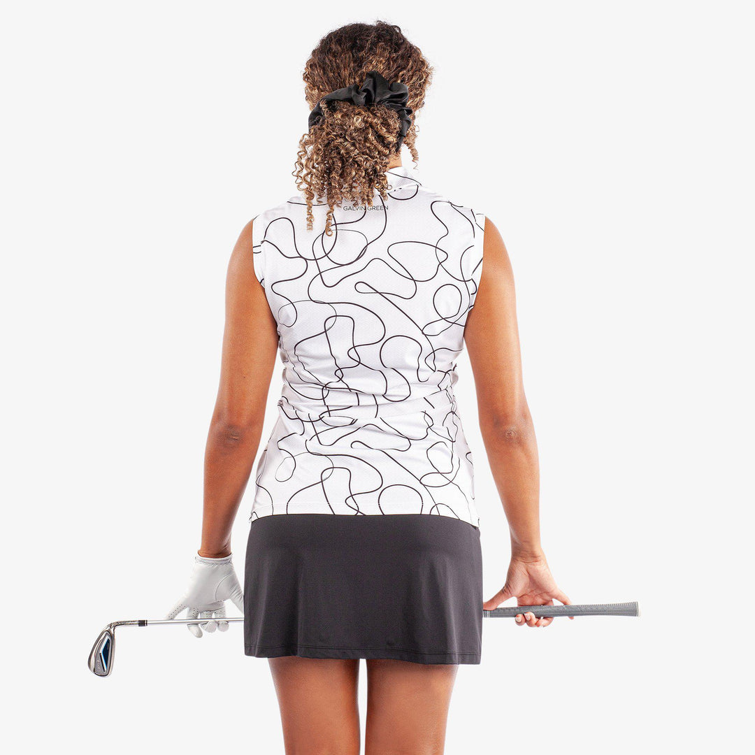 Margie is a BREATHABLE SLEEVELESS GOLF SHIRT for Women in the color White/Black(4)