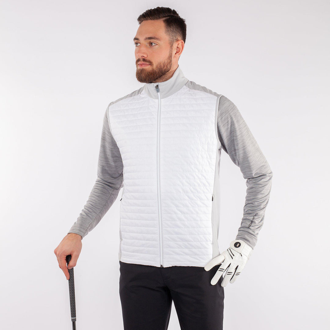 Louie is a Windproof and water repellent golf vest for Men in the color White(2)
