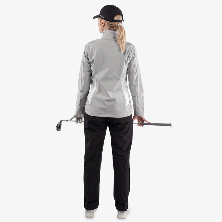 Amy is a Waterproof golf jacket for Women in the color Cool Grey/White(7)