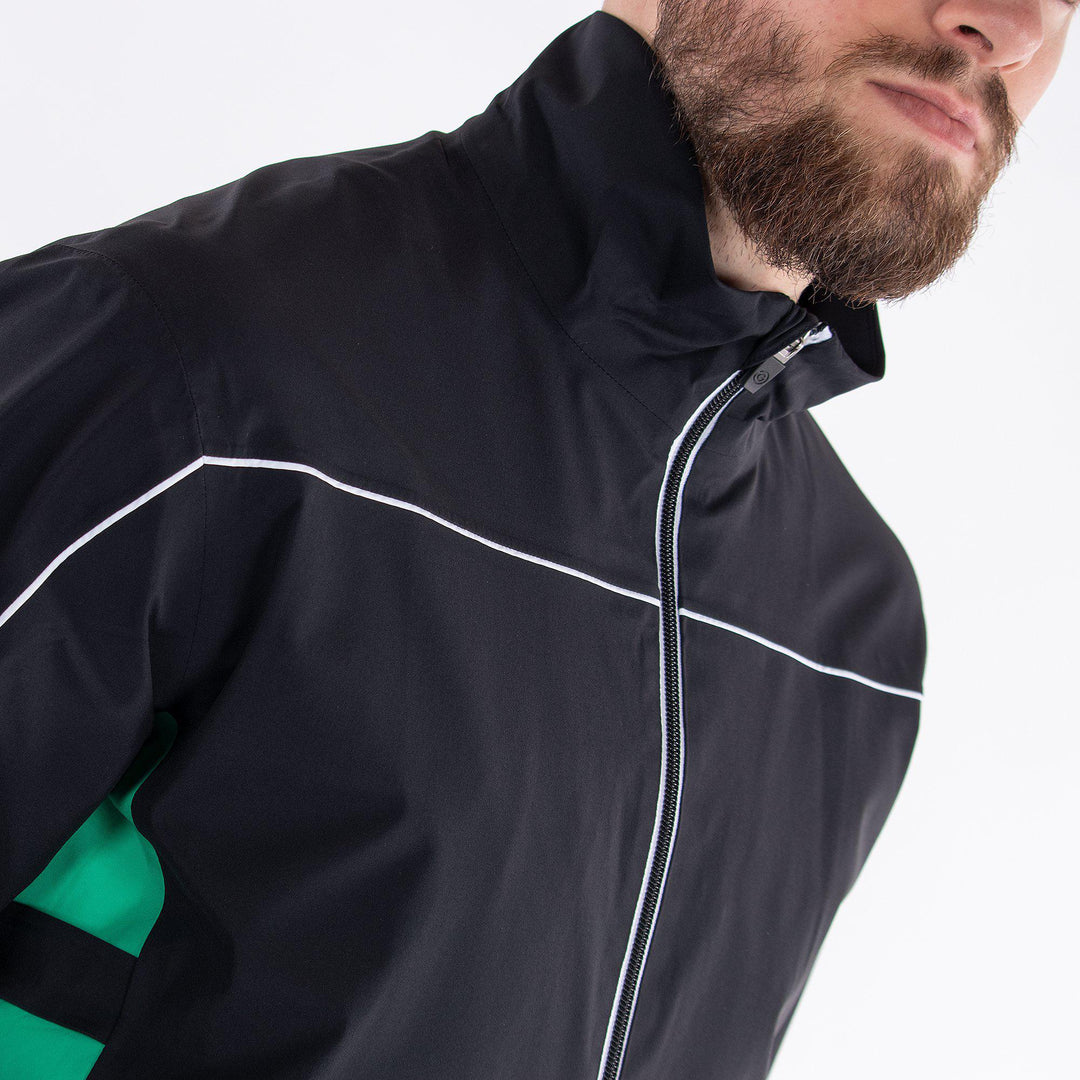 Ace is a Waterproof golf jacket for Men in the color Fantastic Black(3)
