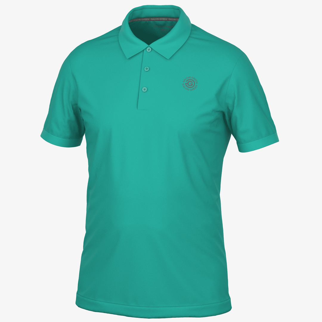 Maximilian is a Breathable short sleeve golf shirt for Men in the color Atlantis Green(0)